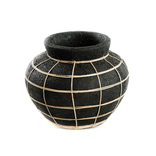 Vase Naturel noir M