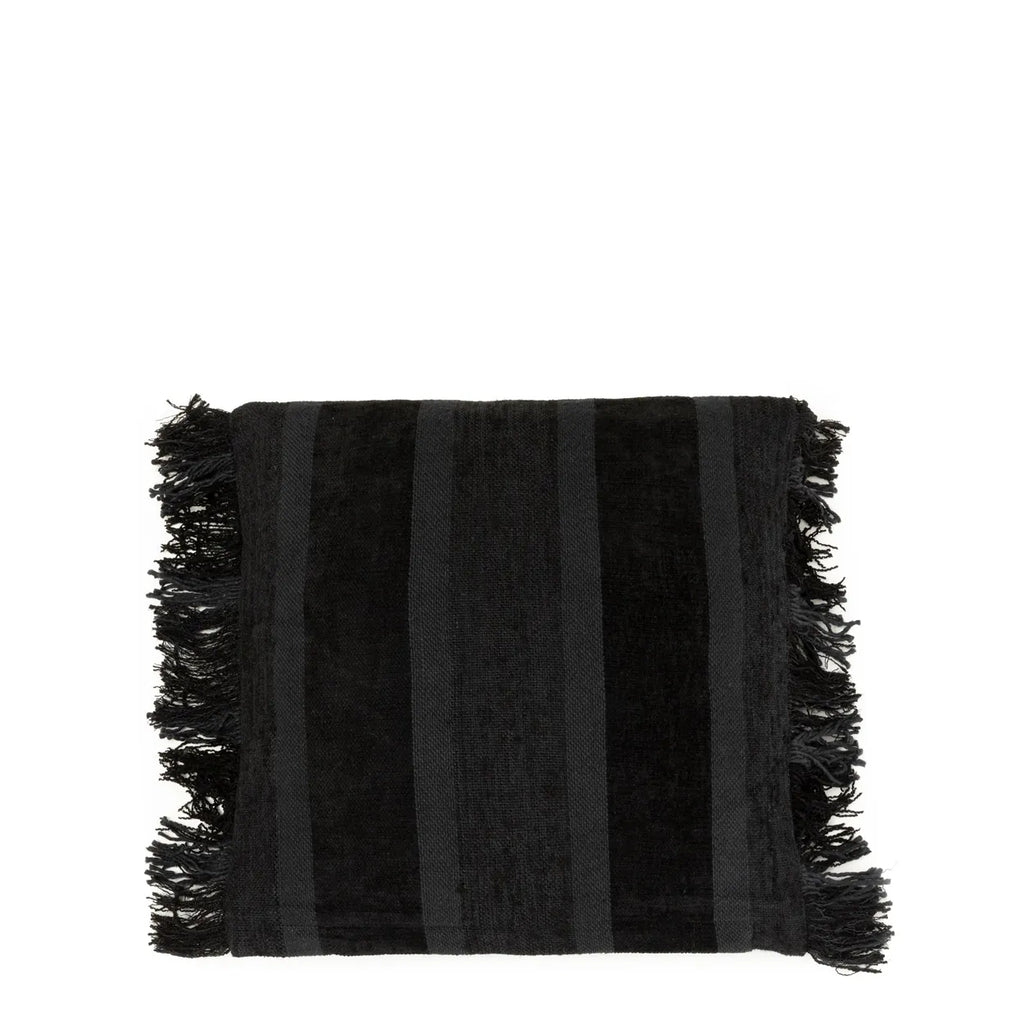 Housse de coussin en velours noir