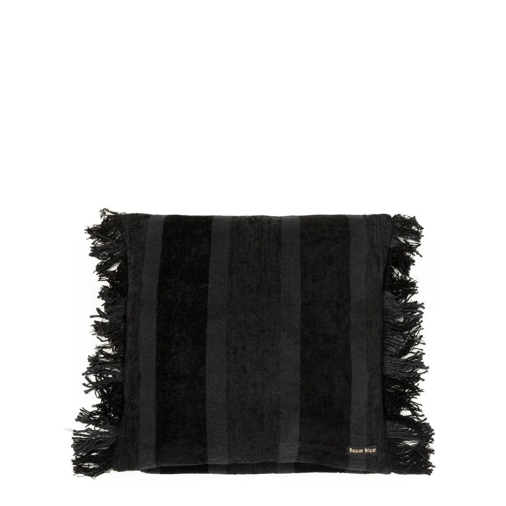 Housse de coussin en velours noir