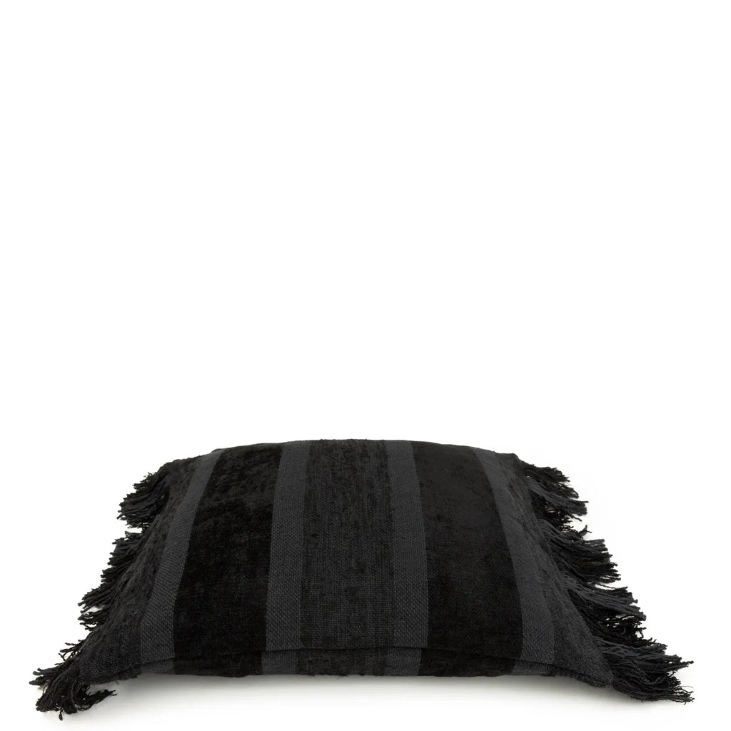 Housse de coussin en velours noir